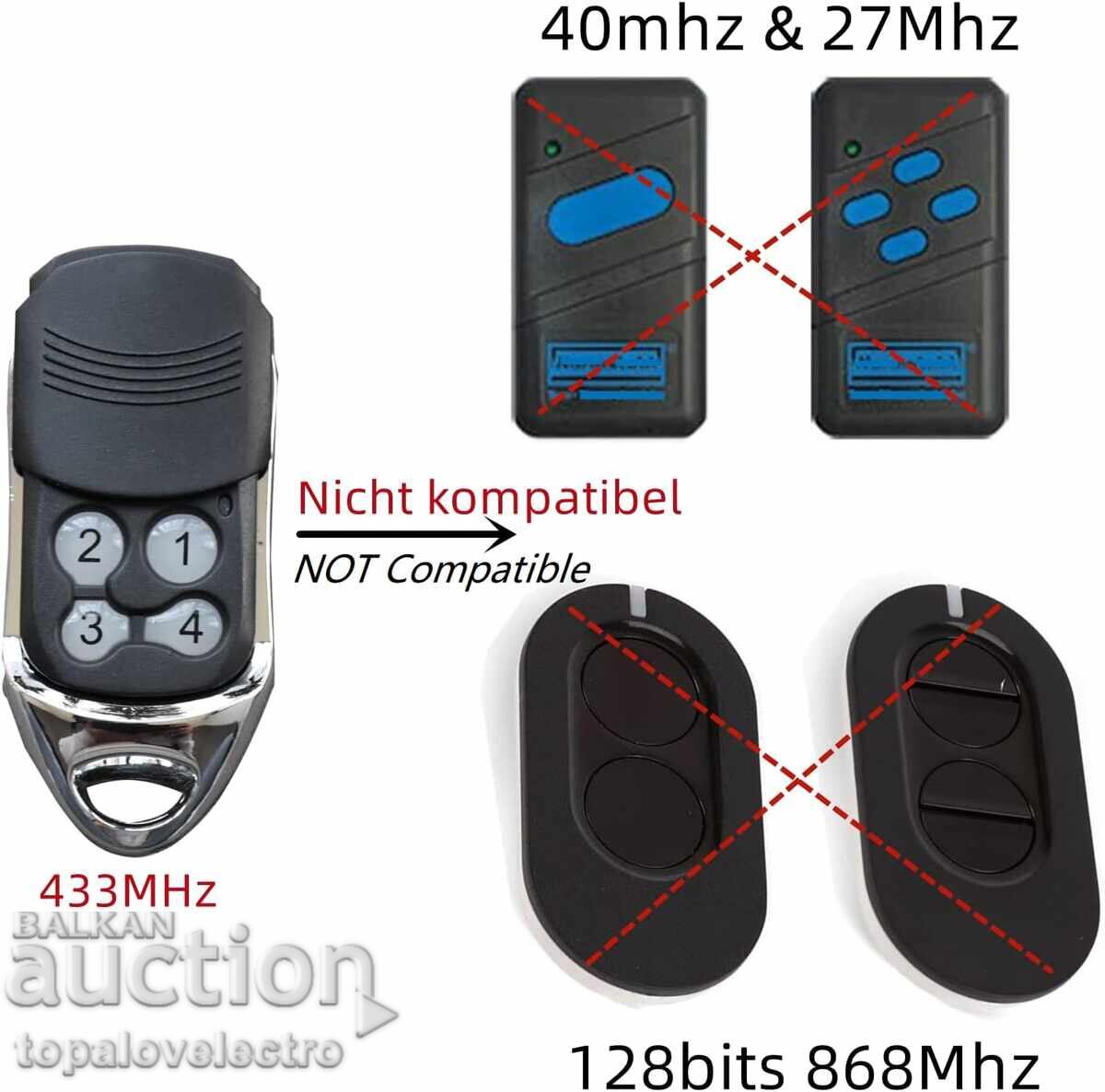 Аукцион НОВО! Дистанционно управление 433.92 MHz за гаражни врати 2