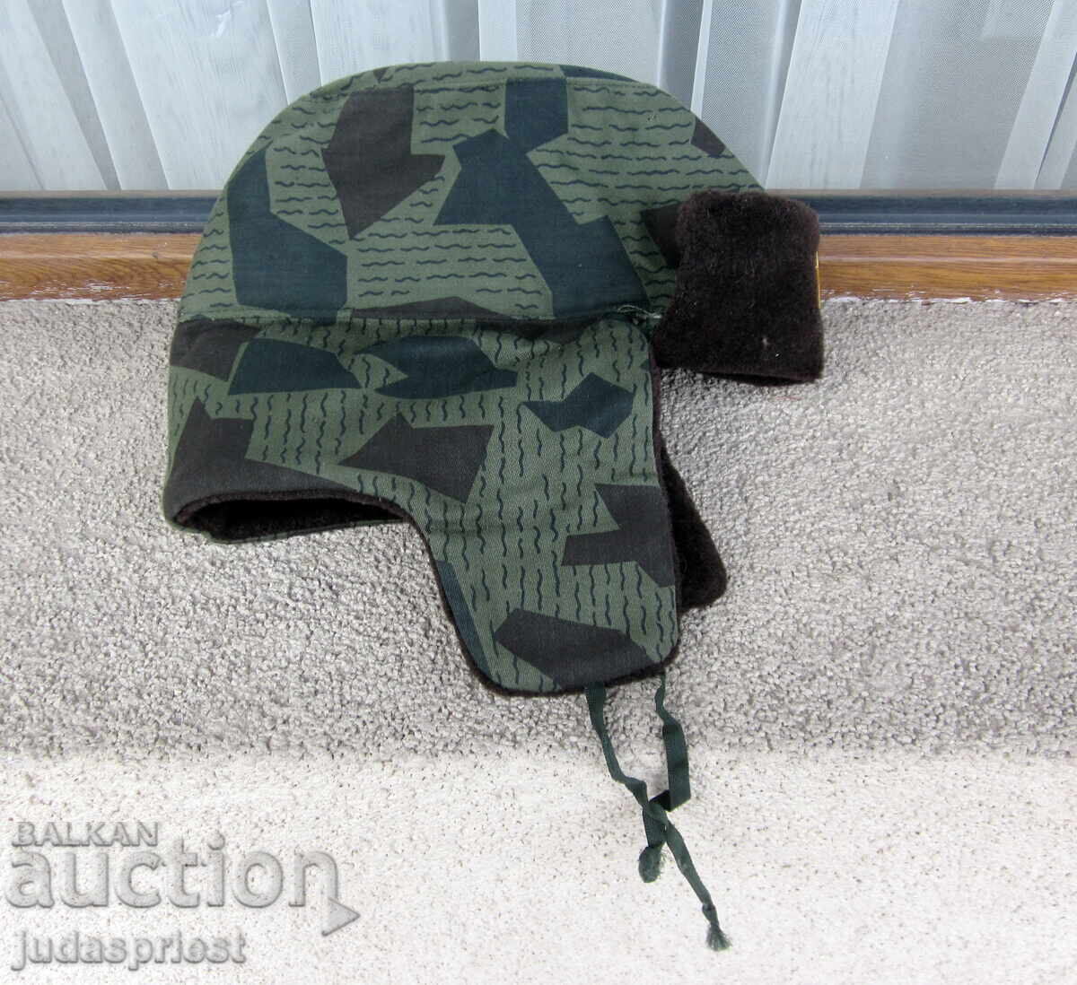 Аукцион соц. Българска военна зимна вълнена камуфлажна шапка ушанка Аукцион соц. Българска военна зимна вълнена камуфлажна шапка ушанка