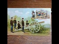 Λιθογραφημένη καρτ-ποστάλ Αρτηλερίας Πριγκιπάτου Βουλγαρίας