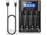 НОВО! Универсално зарядно за батерии AA / AAA – 4 гнезда с L