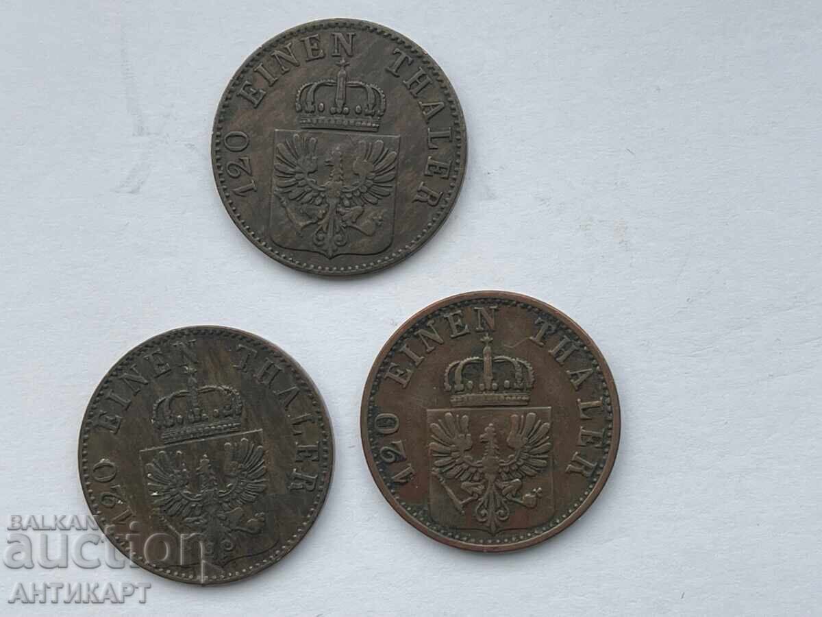 Germania 3 monede de 3 pfenningi 1862,1865,1868 excelente cu preț € 11.00 | 21.51 BGN