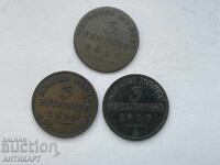 Германия 3 броя монета по 3 pfenninge 1841,1850,1858