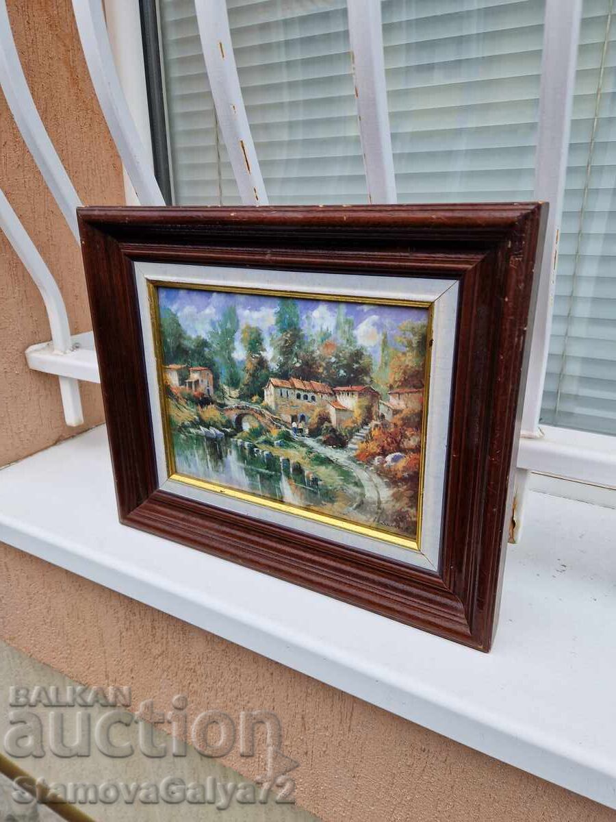 Доставка на Прекрасна антикварна френска авторска картина емайл Доставка на Прекрасна антикварна френска авторска картина емайл