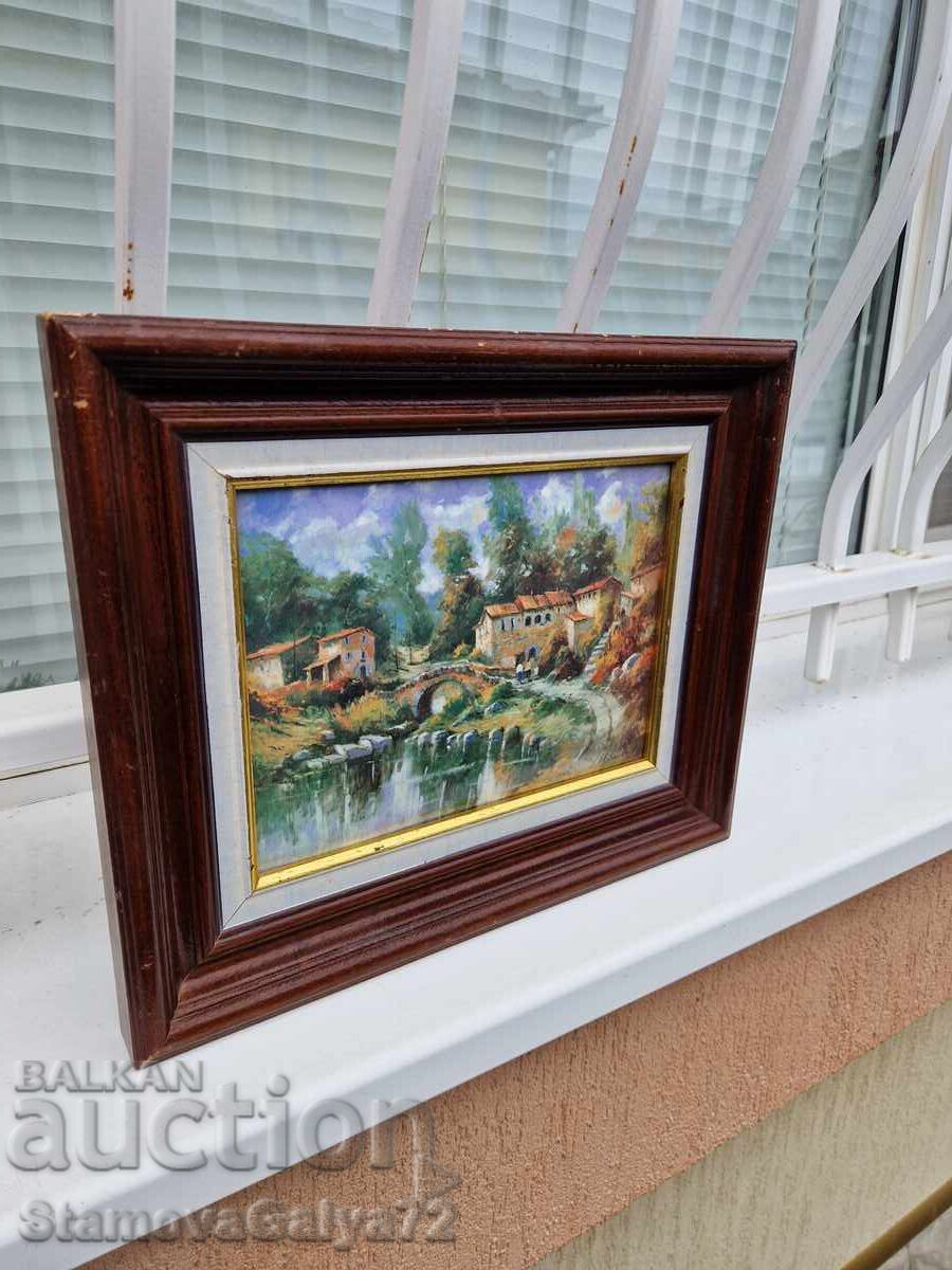 Прекрасна антикварна френска авторска картина емайл - 6 Прекрасна антикварна френска авторска картина емайл - 6