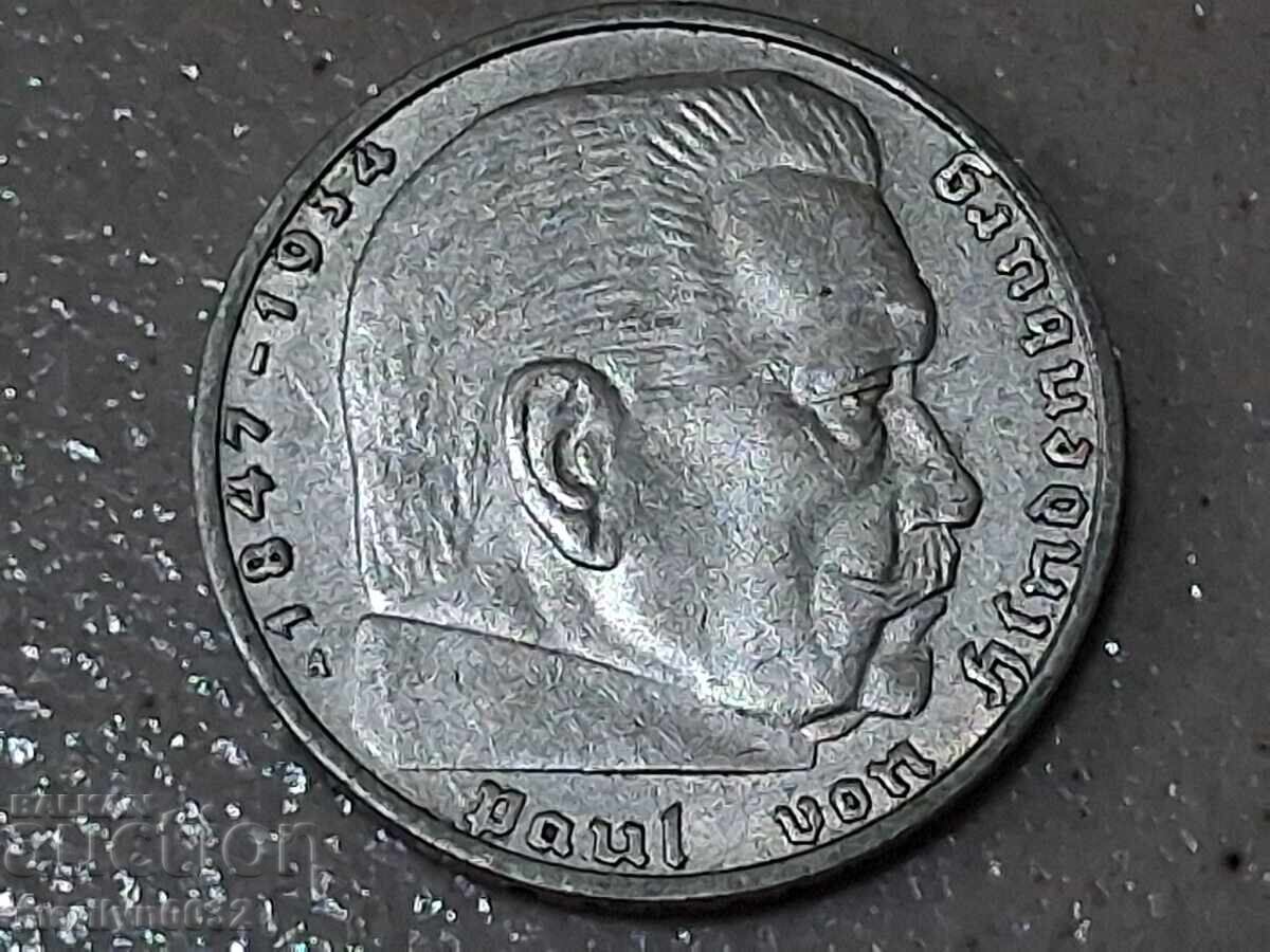 Монета 2 марки 1937 Германия Трети райх сребро с цена € 19.50 | 38.14 лв. Монета 2 марки 1937 Германия Трети райх сребро с цена € 19.50 | 38.14 лв.