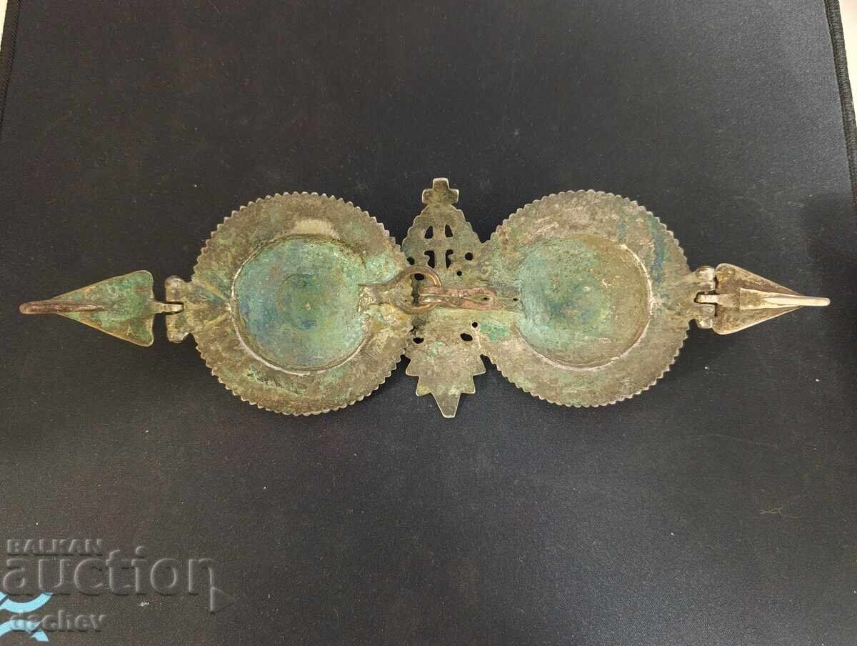 Θρησκευτικές Ασημένιες με Νιέλο παφτές παφτά κόσμημα φορεσιάς 19ου αιώνα - 5