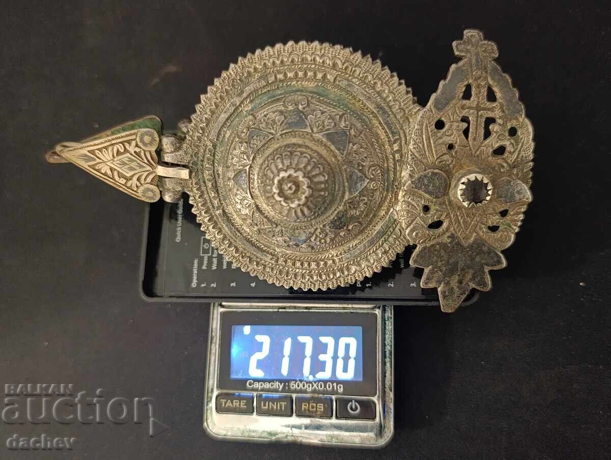 Θρησκευτικές Ασημένιες με Νιέλο παφτές παφτά κόσμημα φορεσιάς 19ου αιώνα - 7