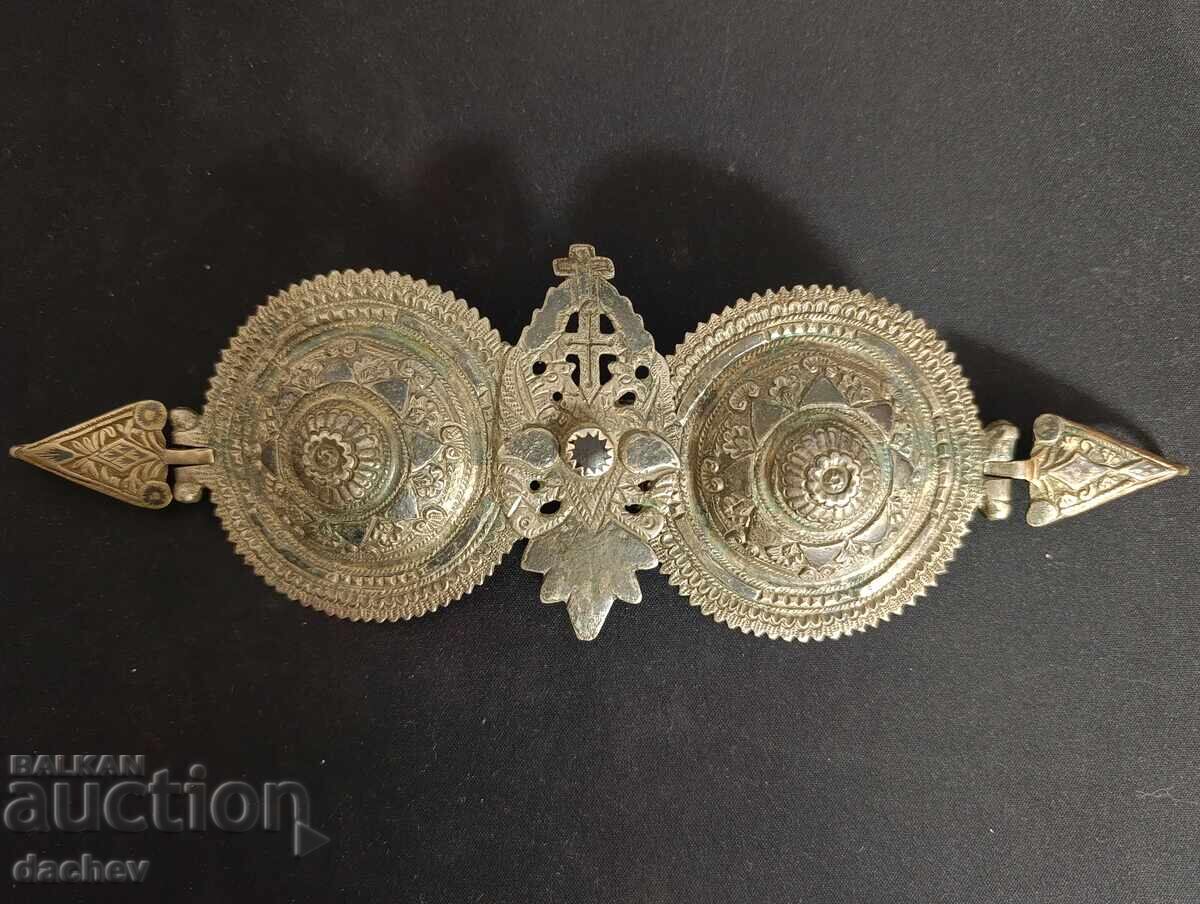 Θρησκευτικές Ασημένιες με Νιέλο παφτές παφτά κόσμημα φορεσιάς 19ου αιώνα