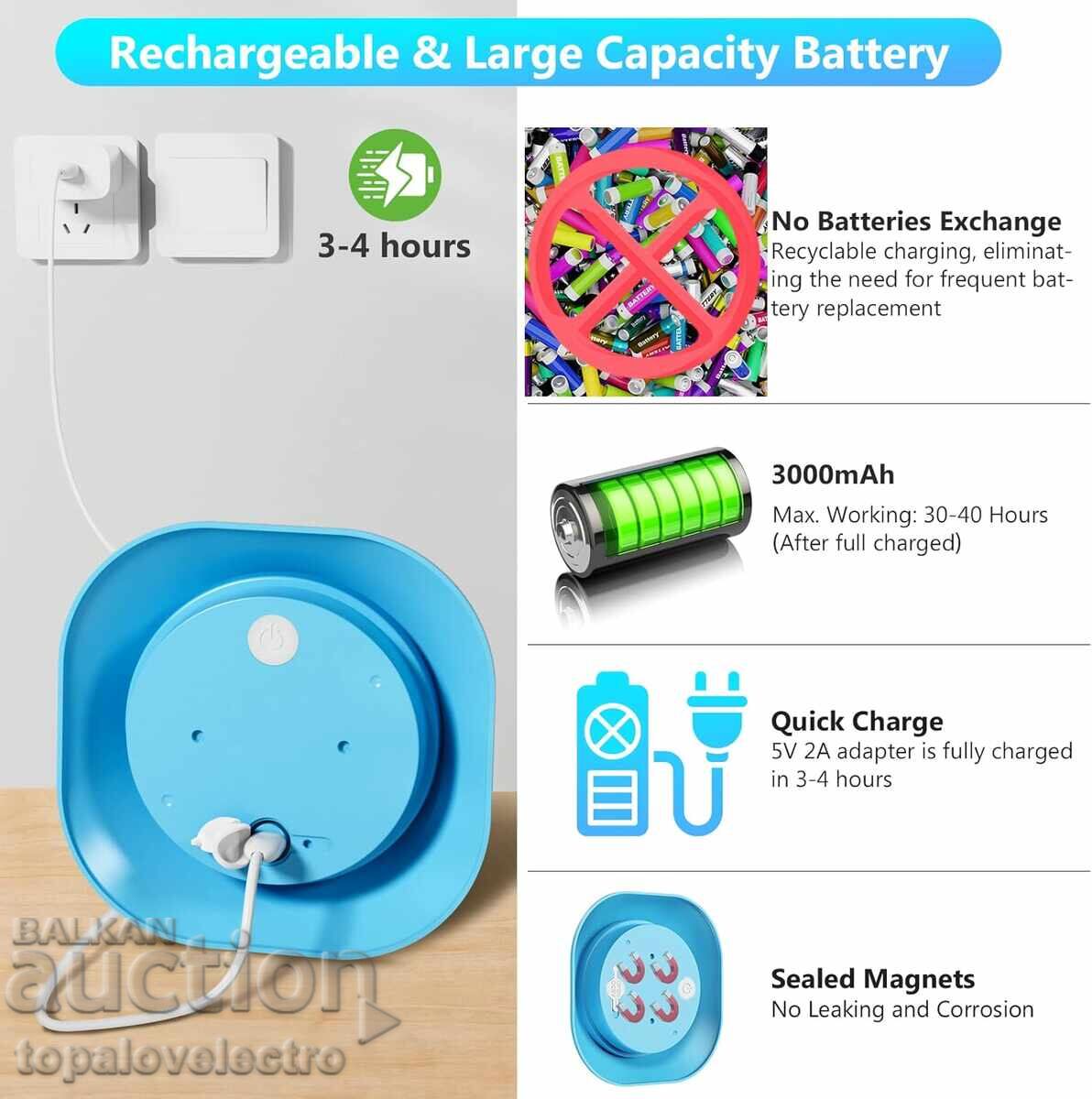 NEW! Rechargeable Underwater LED Lamp RGBW with Magnet, IP68, 1 with price € 5.00 | 9.78 BGN NEW! Rechargeable Underwater LED Lamp RGBW with Magnet, IP68, 1 with price € 5.00 | 9.78 BGN