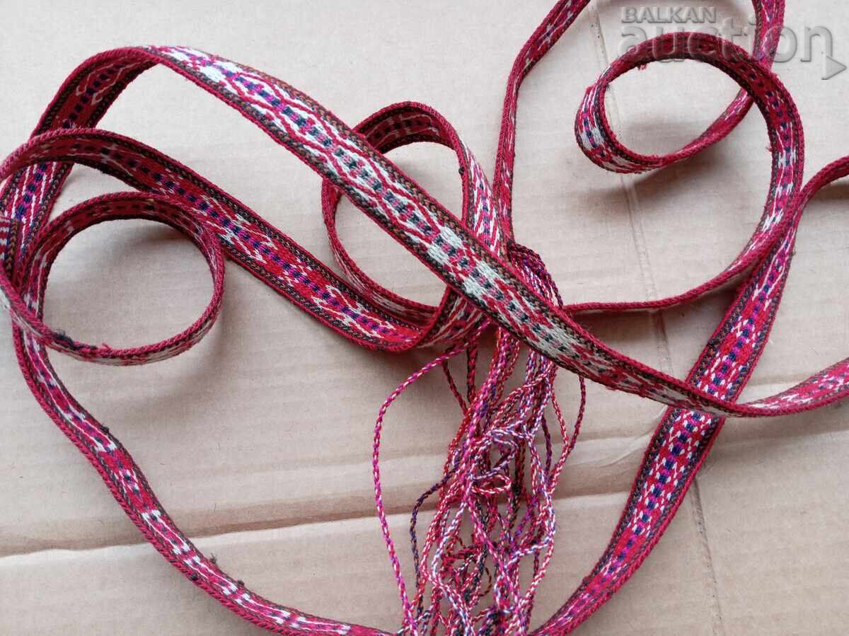 Old hand-woven belt 3 meters sash belt folk costume - 6