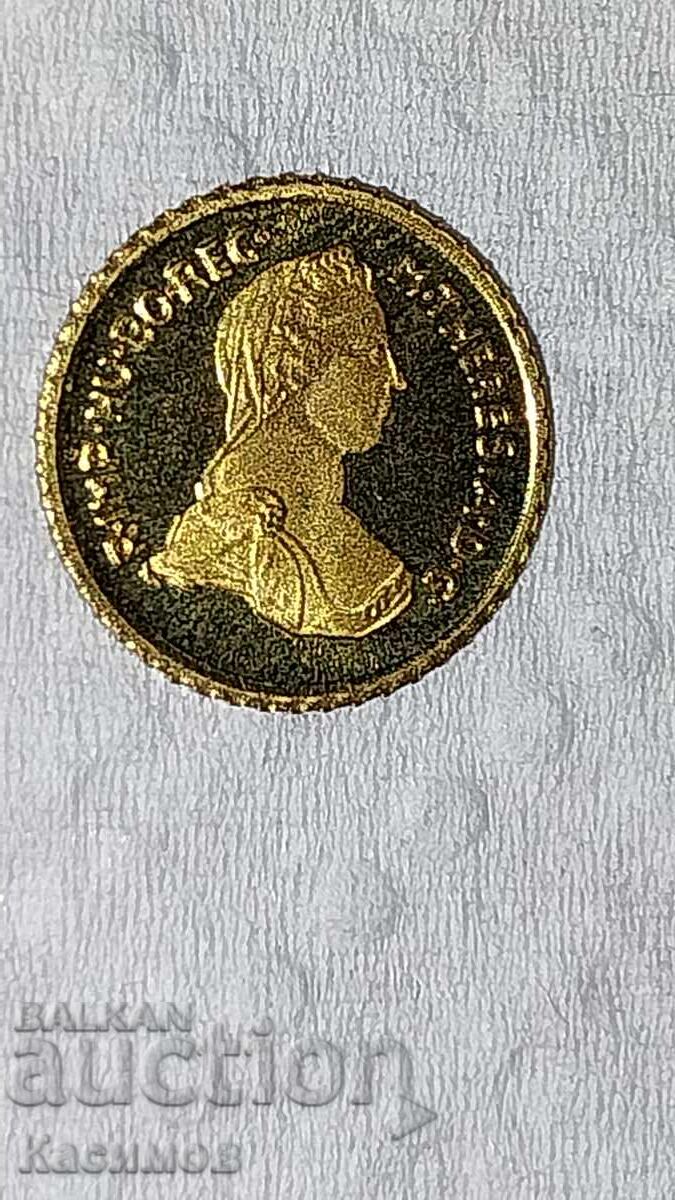 Gold commemorative miniature from Austria Maria Theresa 1798 Gold commemorative miniature from Austria Maria Theresa 1798