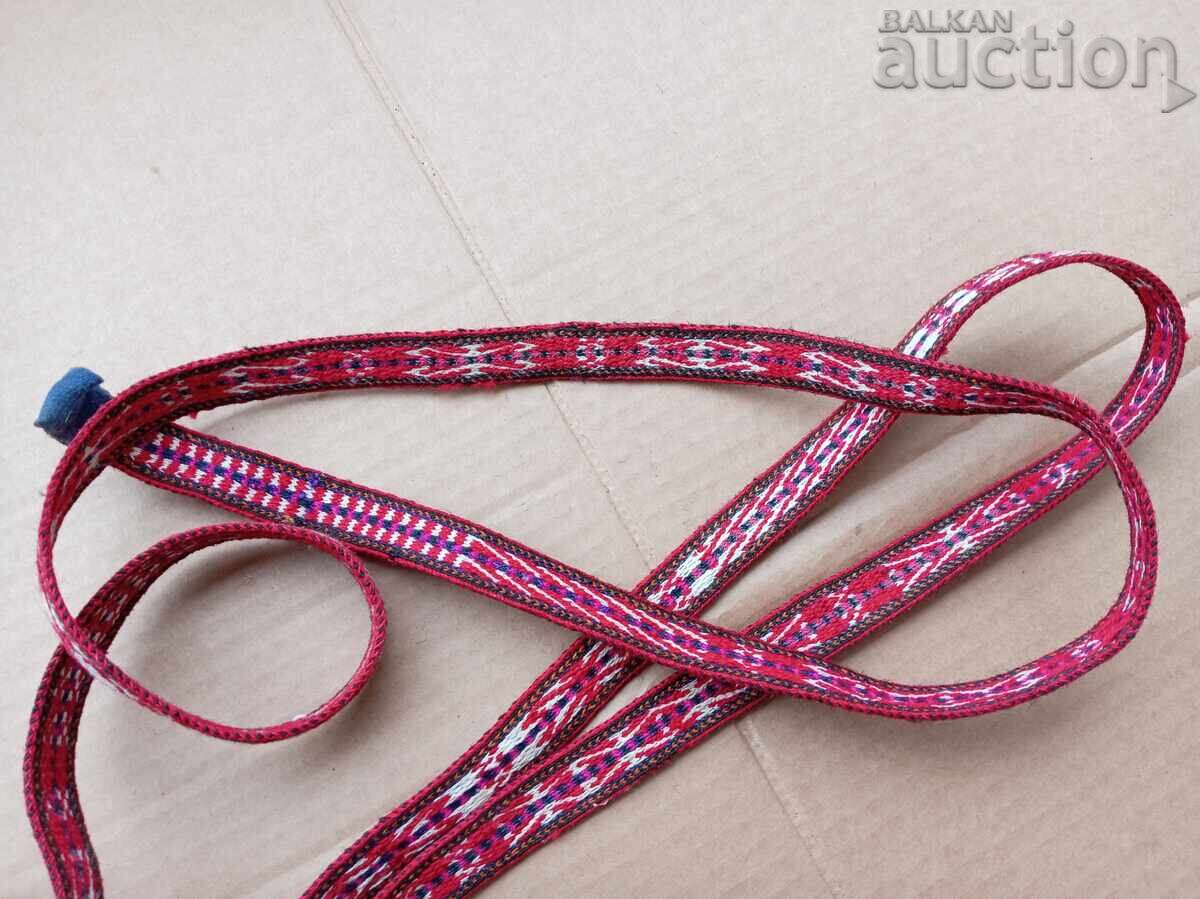 Old hand-woven belt 3.2 meters sash belt folk costume - 5