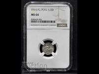 1/2 Динеро 1916 Перу NGC MS 64