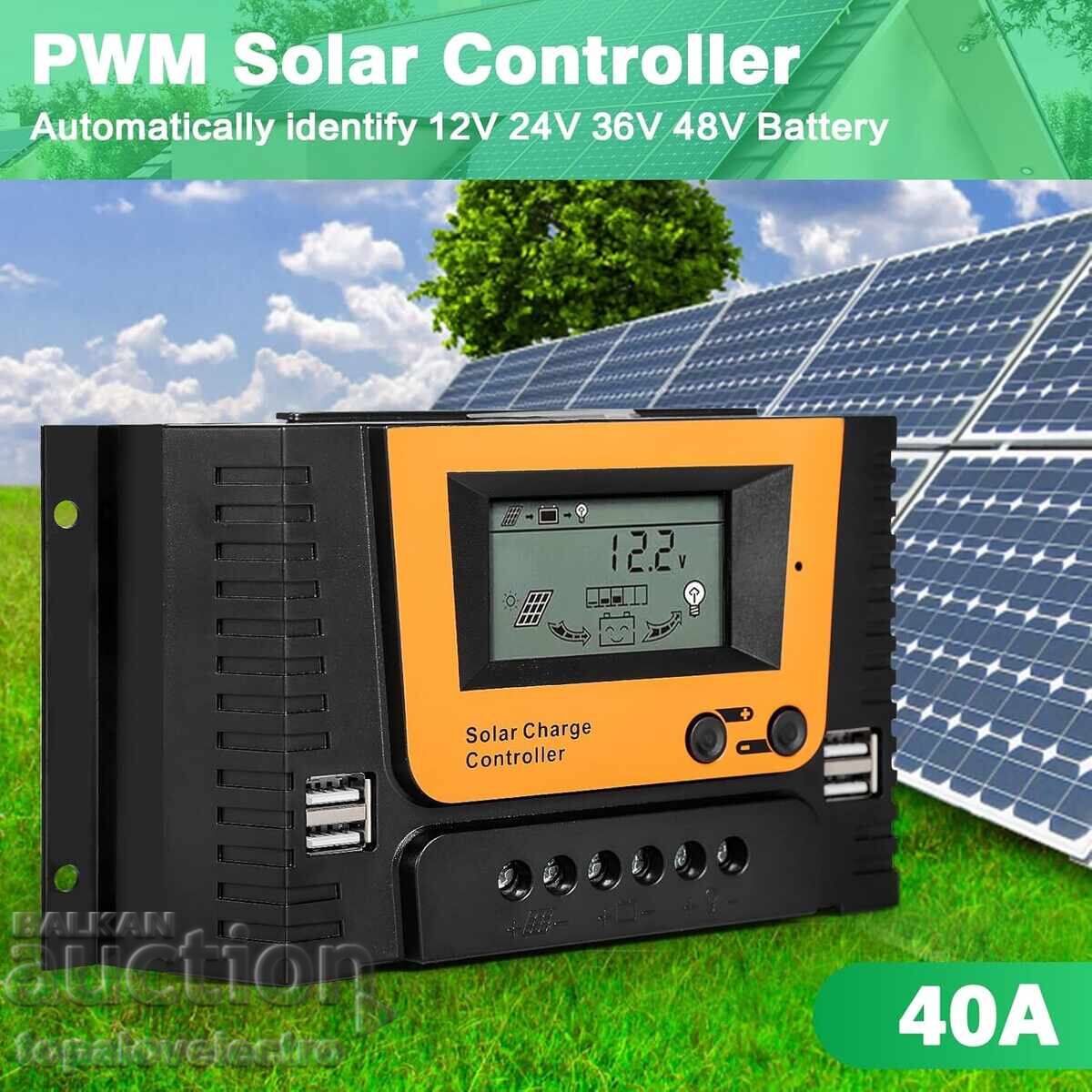 Auction NEW! PWM solar charge controller 12V/24V/36V/48V, 40A Auction NEW! PWM solar charge controller 12V/24V/36V/48V, 40A