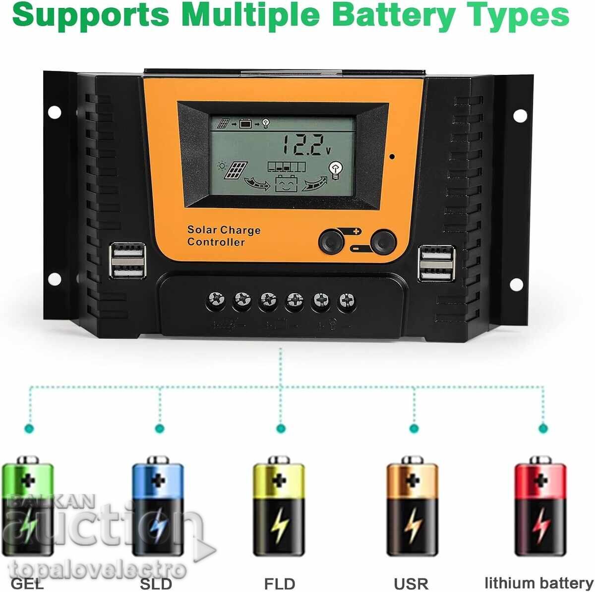 Delivery of NEW! PWM solar charge controller 12V/24V/36V/48V, 40A Delivery of NEW! PWM solar charge controller 12V/24V/36V/48V, 40A