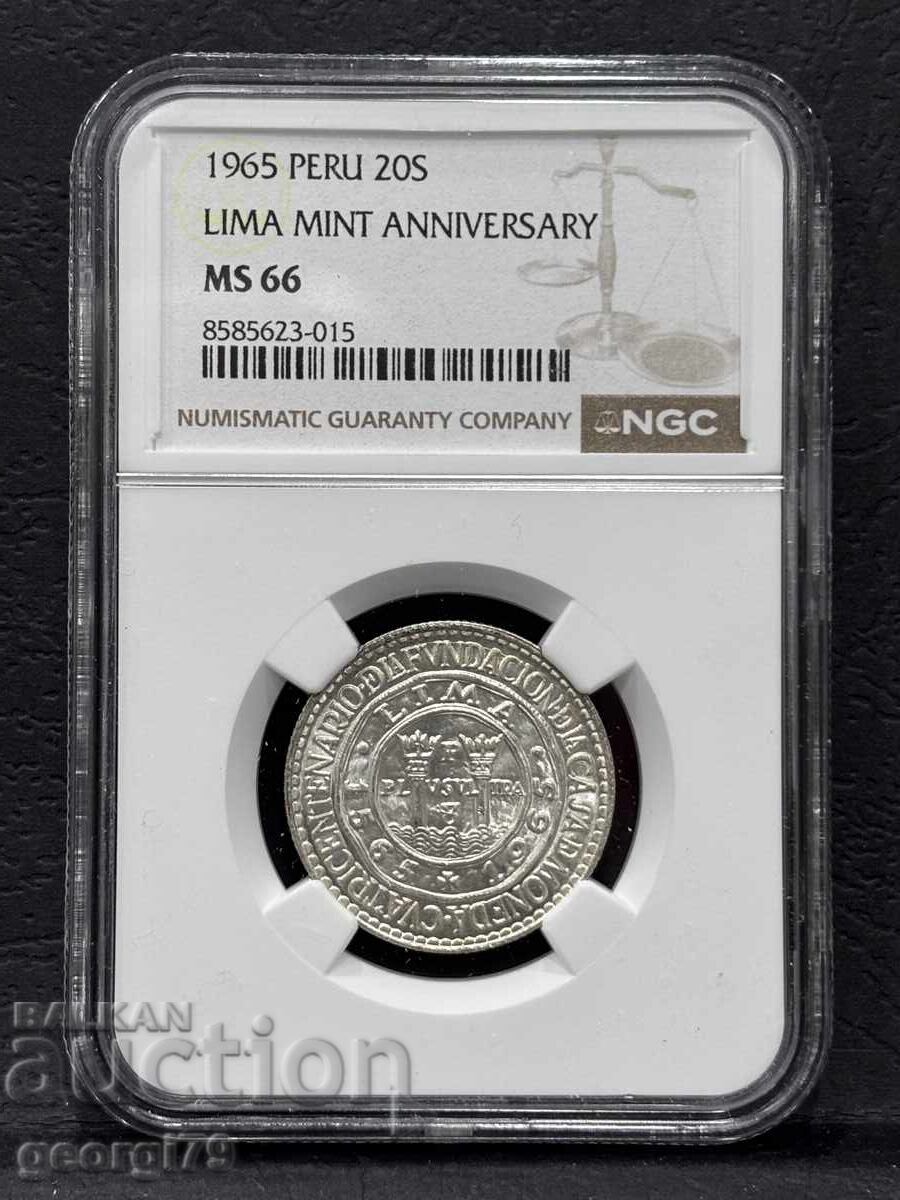 20 Soles 1965 Peru NGC MS 66 20 Soles 1965 Peru NGC MS 66