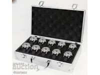 Aluminum case for 10 watches, dimensions 30 cm / 17 cm / 7.5 cm