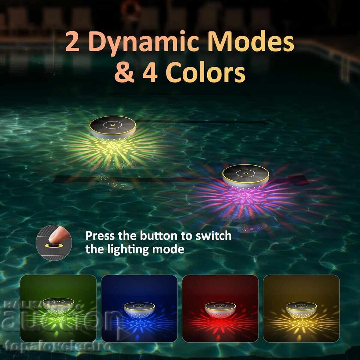 NOU! Lampă solară plutitoare RGB LED pentru piscină cu automatizare cu preț € 6.00 | 11.73 BGN