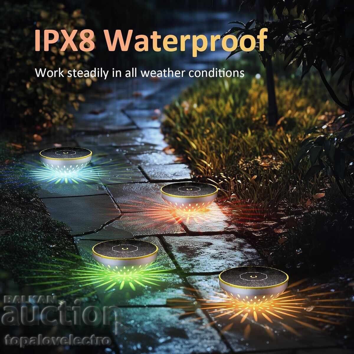 Licitație NOU! Lampă solară plutitoare RGB LED pentru piscină cu automatizare