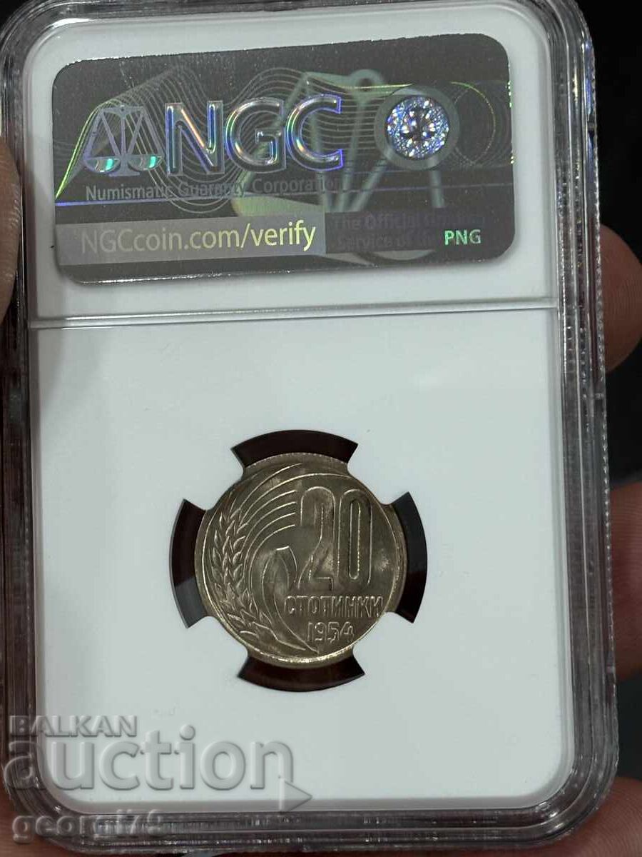 Auction  20 Stotinki 1954 NGC MS 66