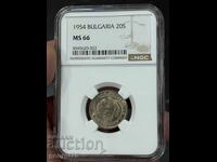 20 Stotinki 1954 NGC MS 66