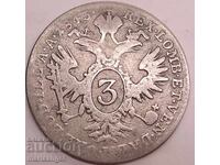 3 κρόιτσερ 1843 Αυστρία Α-Βιέννη Φερδινάνδος I ασήμι - σπάνιο!