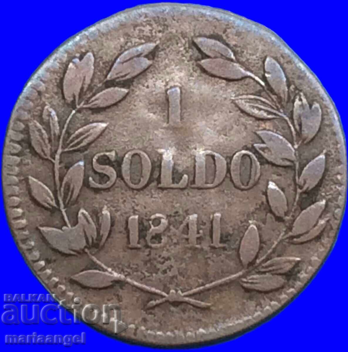 Lucca 1 soldo 1841 Carlo Lodovico - Duce di Lucca Ιταλία - 5