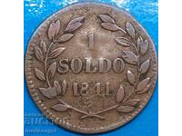 Лука 1 солдо 1841  Карло Лодовико - Дуче ди Лука Италия