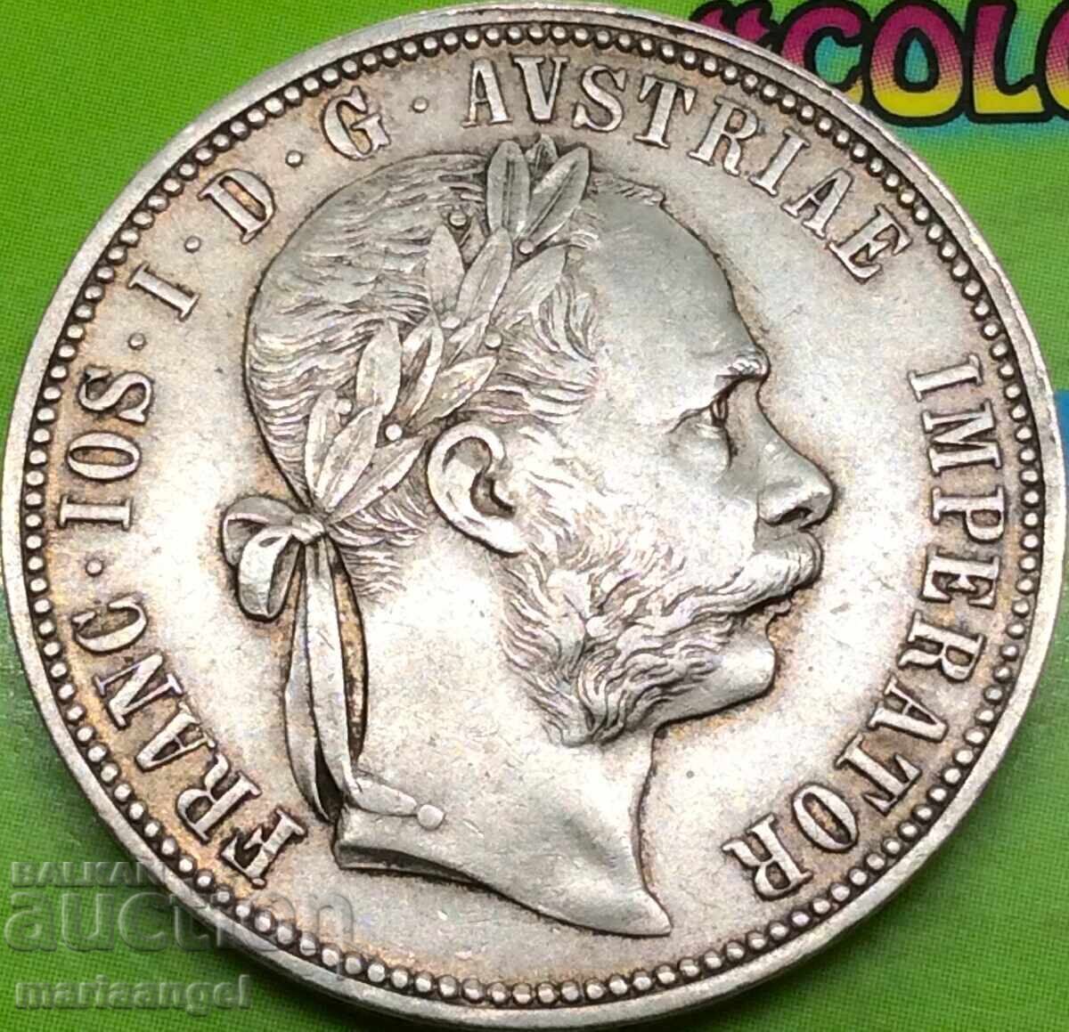 Ungaria 1 Florin 1886 Franz Joseph I Argint - 6