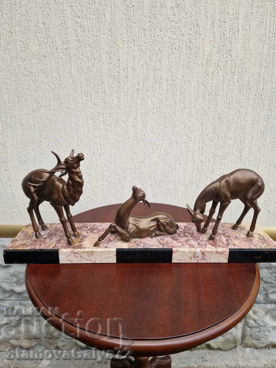 Страхотна антикварна френска фигура композиция Арт Деко с цена € 177.00 | 346.18 лв.