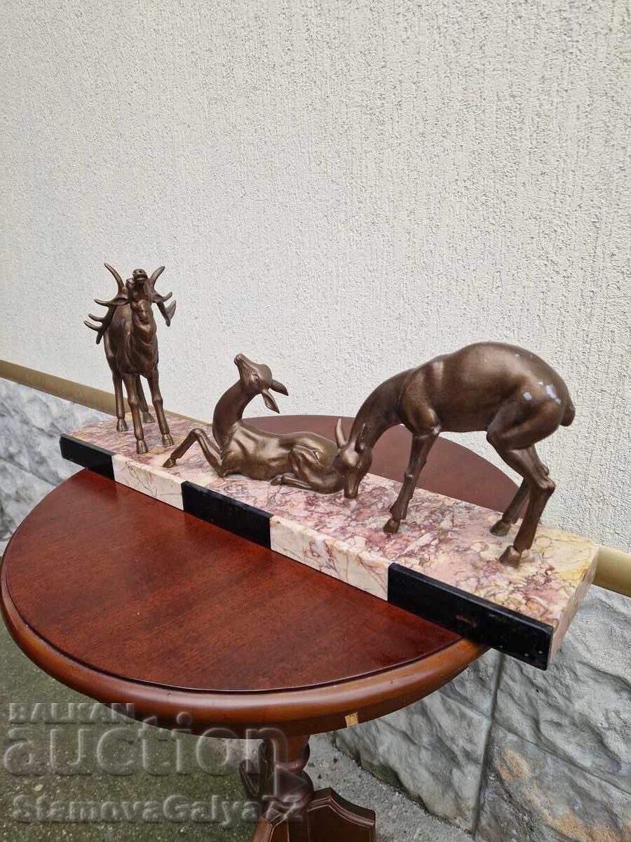 Доставка на Страхотна антикварна френска фигура композиция Арт Деко