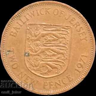 Jersey 2 new pence 1971 with price € 1.24 | 2.43 BGN