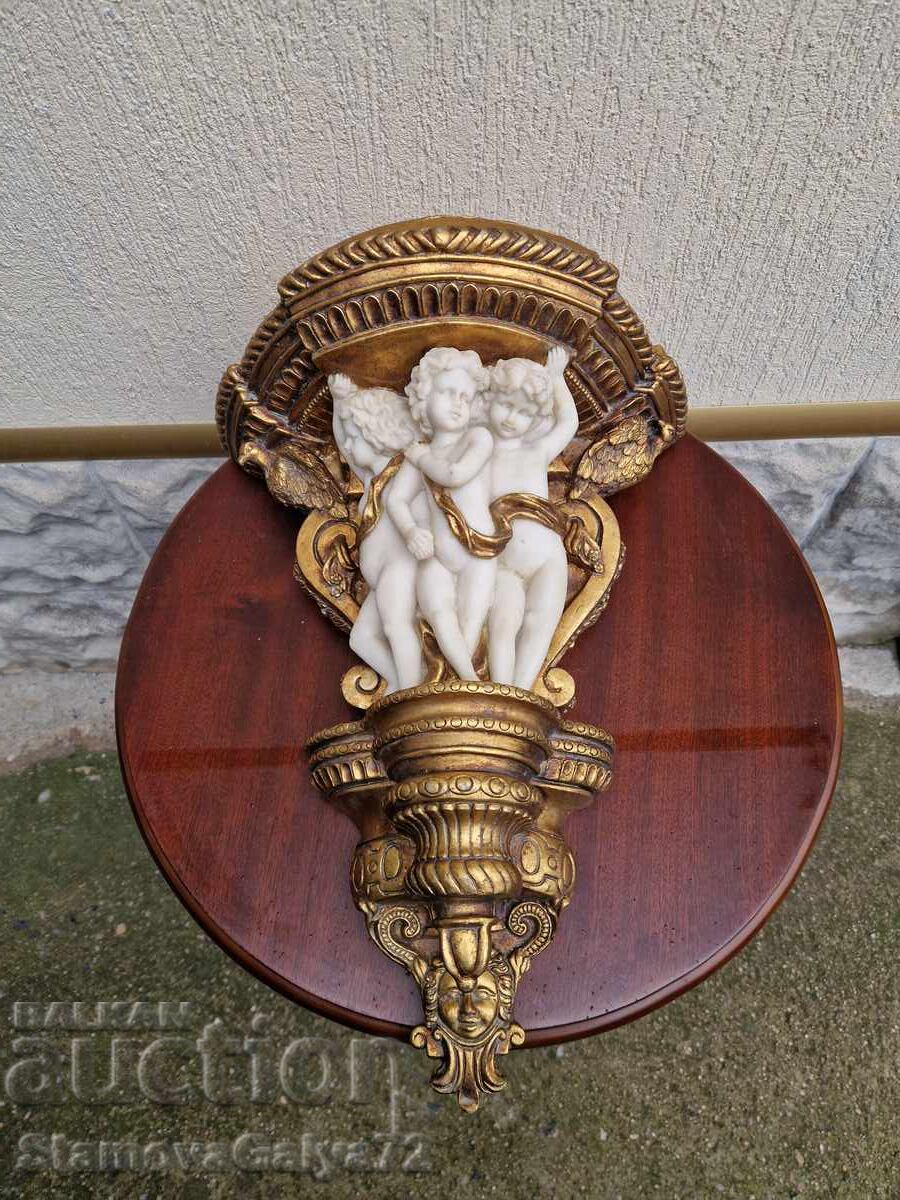 Стара уникална антикварна френска конзола за стена