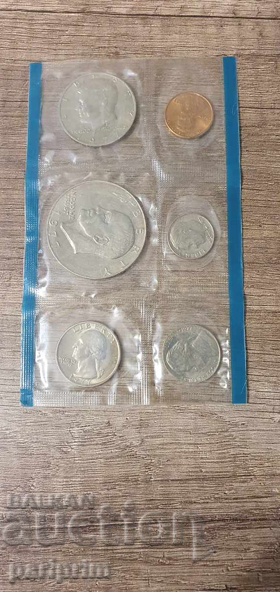 Аукцион САЩ, 1977 г. Лот от 6 бр. нециркулирали монети.БЗЦ Аукцион САЩ, 1977 г. Лот от 6 бр. нециркулирали монети.БЗЦ