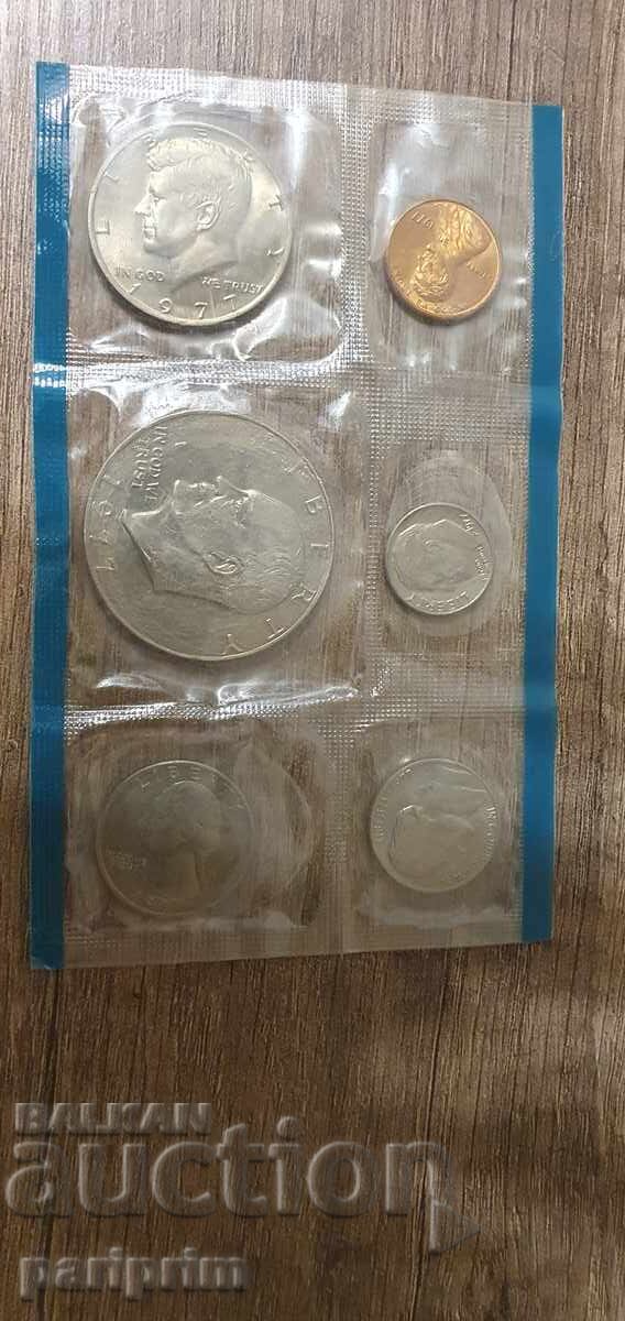 САЩ, 1977 г. Лот от 6 бр. нециркулирали монети.БЗЦ САЩ, 1977 г. Лот от 6 бр. нециркулирали монети.БЗЦ