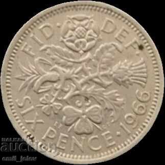 Marea Britanie 6 pence 1966 cu preț € 1.34 | 2.62 BGN Marea Britanie 6 pence 1966 cu preț € 1.34 | 2.62 BGN