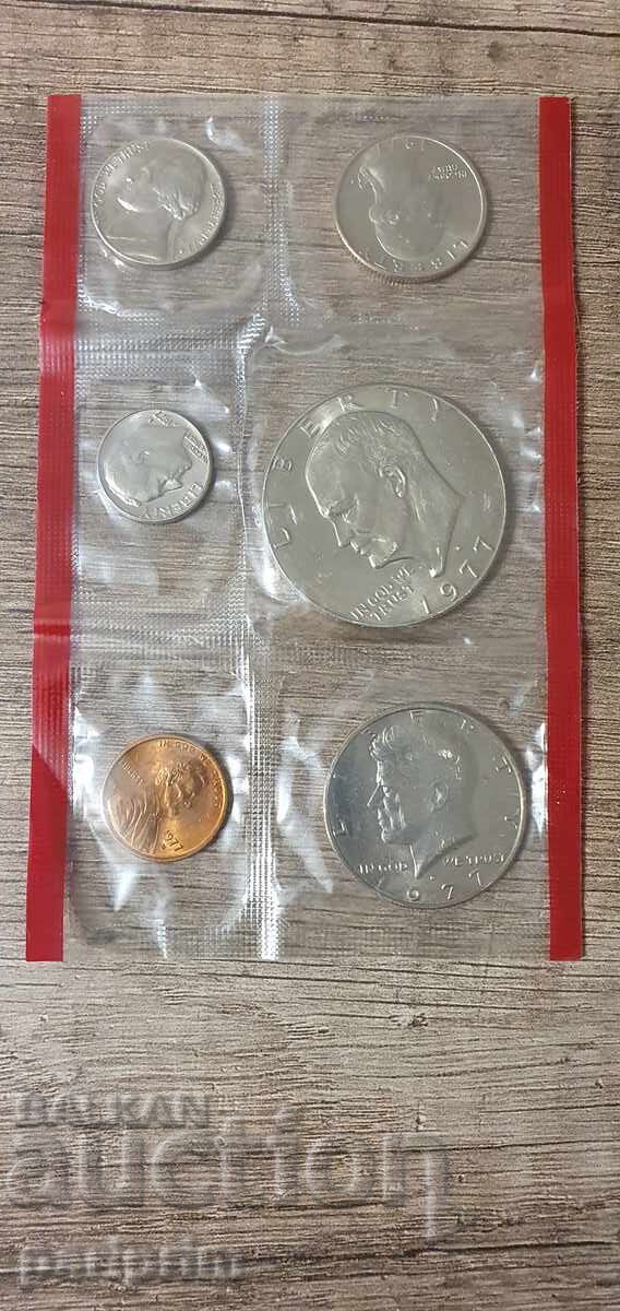 Доставка на САЩ, 1977 г. Лот от 6 бр. НЕЦИРКУЛИРАЛИ монети. БЗЦ Доставка на САЩ, 1977 г. Лот от 6 бр. НЕЦИРКУЛИРАЛИ монети. БЗЦ