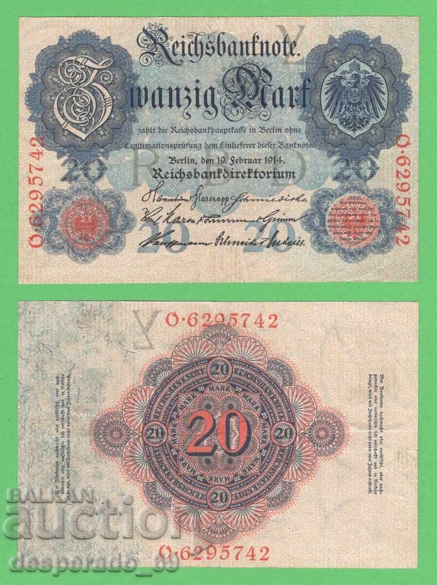 (¯`'•.¸GERMANIA 20 de mărci 1914¸.•'´¯)