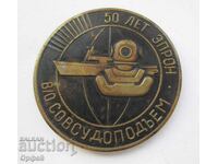 USSR Social Veteran Medal Plaque 50g Underwater Special Operations