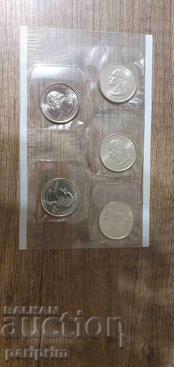 САЩ, 1999 г. Лот от 10 бр. НЕЦИРКУЛИРАЛИ монети. БЗЦ с цена € 0.01 | 0.02 лв. САЩ, 1999 г. Лот от 10 бр. НЕЦИРКУЛИРАЛИ монети. БЗЦ с цена € 0.01 | 0.02 лв.