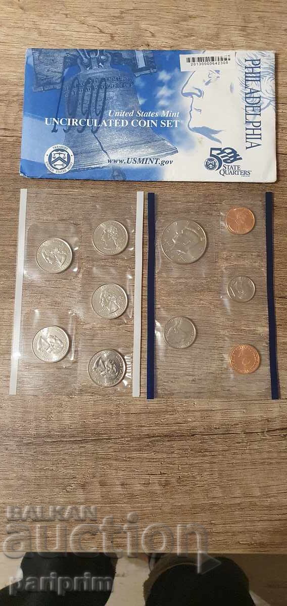 САЩ, 1999 г. Лот от 10 бр. НЕЦИРКУЛИРАЛИ монети. БЗЦ САЩ, 1999 г. Лот от 10 бр. НЕЦИРКУЛИРАЛИ монети. БЗЦ