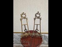 Pereche superbă de stative antice din bronz