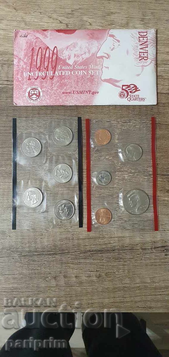 САЩ, 1999 г. Лот от 10 бр. НЕЦИРКУЛИРАЛИ монети. БЗЦ САЩ, 1999 г. Лот от 10 бр. НЕЦИРКУЛИРАЛИ монети. БЗЦ