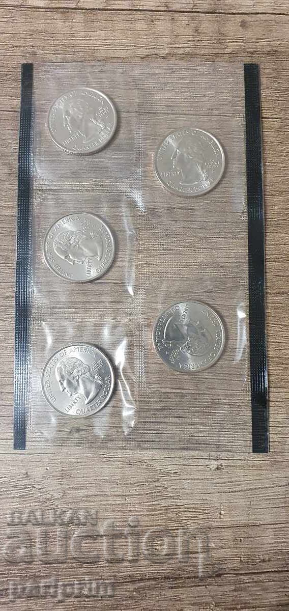 Доставка на САЩ, 2002 г. Лот от 10 бр. НЕЦИРКУЛИРАЛИ монети. БЗЦ Доставка на САЩ, 2002 г. Лот от 10 бр. НЕЦИРКУЛИРАЛИ монети. БЗЦ