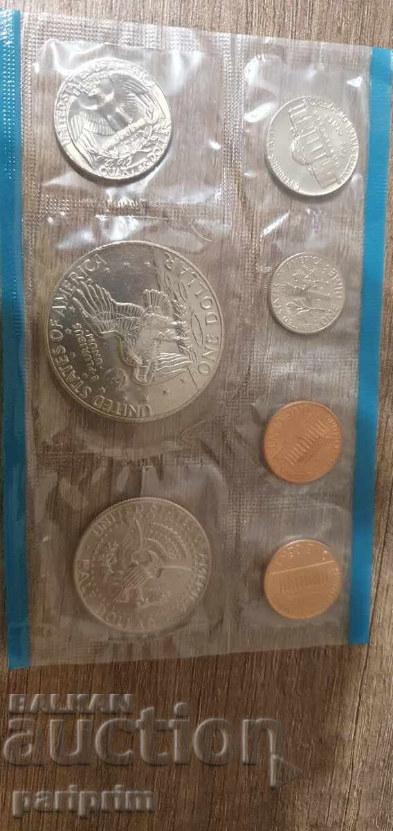 САЩ, 1974 г. Лот от 7 бр. нециркулирали монети.БЗЦ с цена € 0.01 | 0.02 лв. САЩ, 1974 г. Лот от 7 бр. нециркулирали монети.БЗЦ с цена € 0.01 | 0.02 лв.