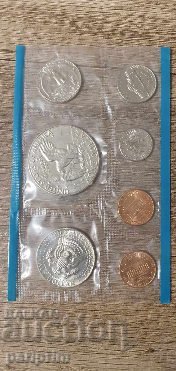Доставка на САЩ, 1974 г. Лот от 7 бр. нециркулирали монети.БЗЦ Доставка на САЩ, 1974 г. Лот от 7 бр. нециркулирали монети.БЗЦ