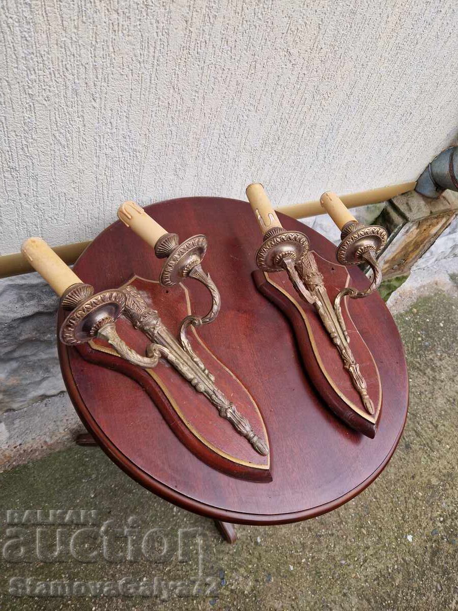 Δύο υπέροχα αντίκες γαλλικά μπρούτζινα απλίκες - 5 Δύο υπέροχα αντίκες γαλλικά μπρούτζινα απλίκες - 5