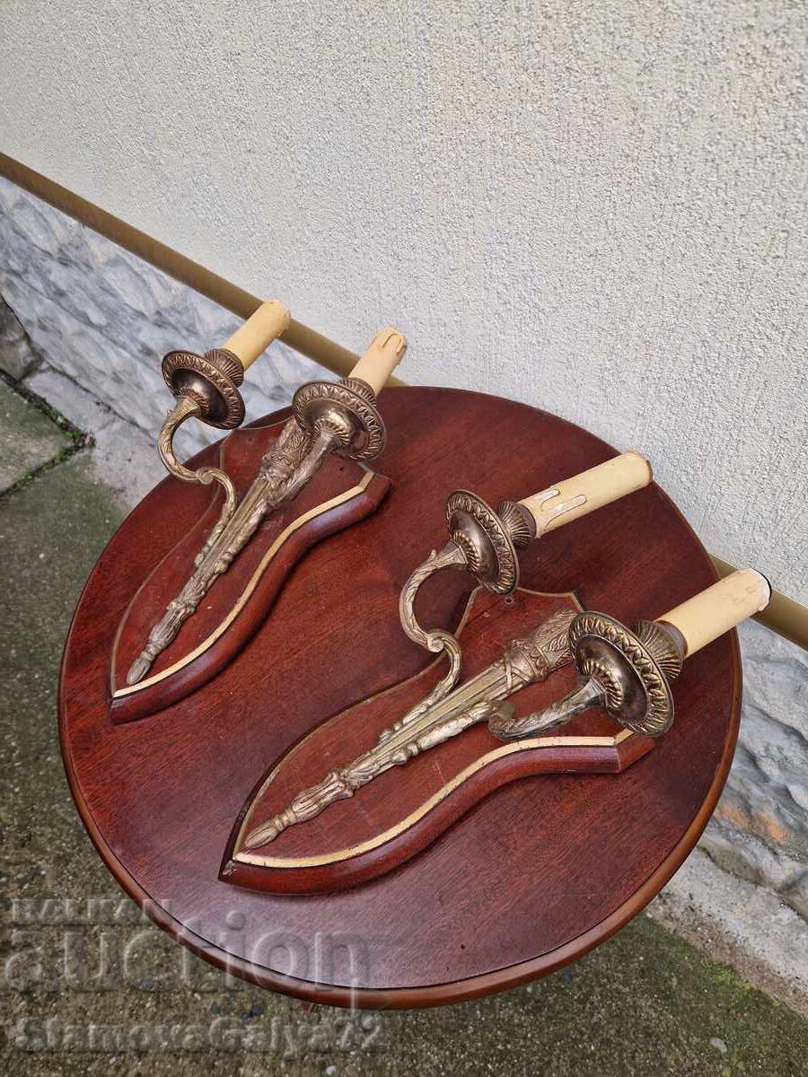 Δύο υπέροχα αντίκες γαλλικά μπρούτζινα απλίκες - 6 Δύο υπέροχα αντίκες γαλλικά μπρούτζινα απλίκες - 6