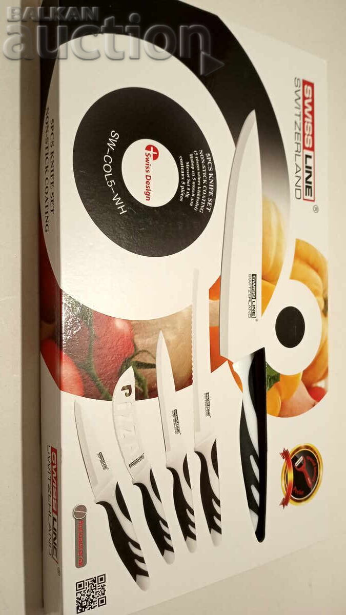 Комплект ножове 5+1 Нови с цена € 9.00 | 17.60 лв.