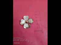 Antique Mother-of-Pearl Brooch, Gold Plated